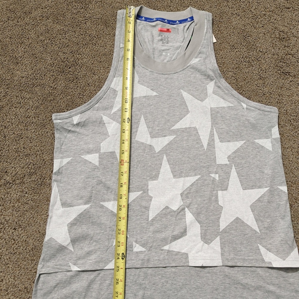 Adidas Stellasport Gray White Star Print Climalite Tank Top Womens Large NWT - Picture 9 of 10